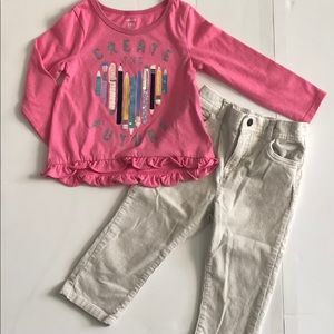 Baby Girl Carters 2pc Outfit 24 months